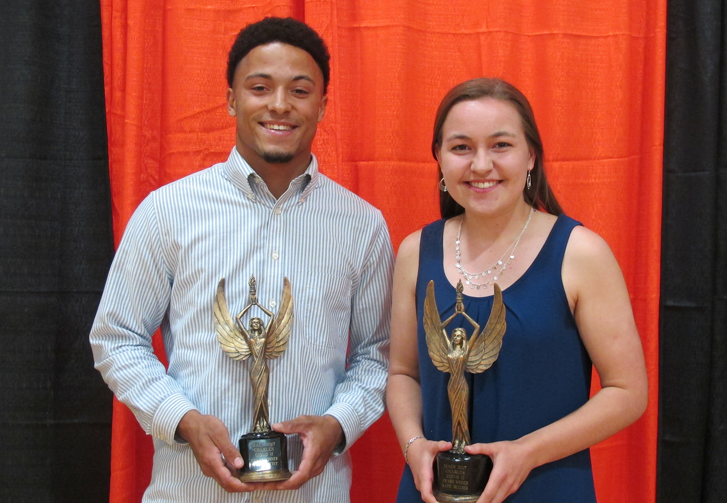 Charles Giovo Award: Female: Katie Belcher. Male: Kyle Pettit. Charles Giovo Award: Female: Katie Belcher. Male: Kyle Pettit.
